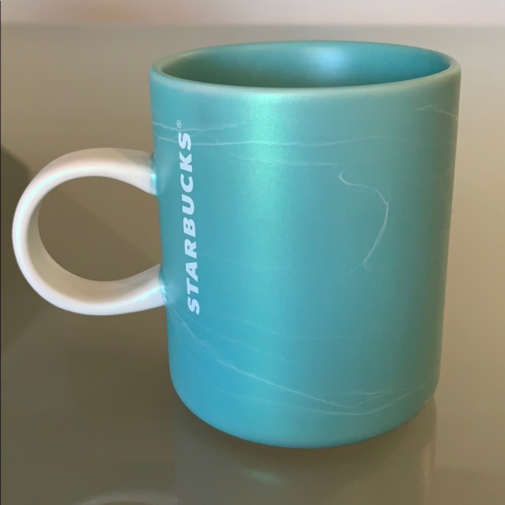 STARBUCKS SET OF 2 COFFEE MUGS AQUA PEARL POLISH - Picture 5 of 11